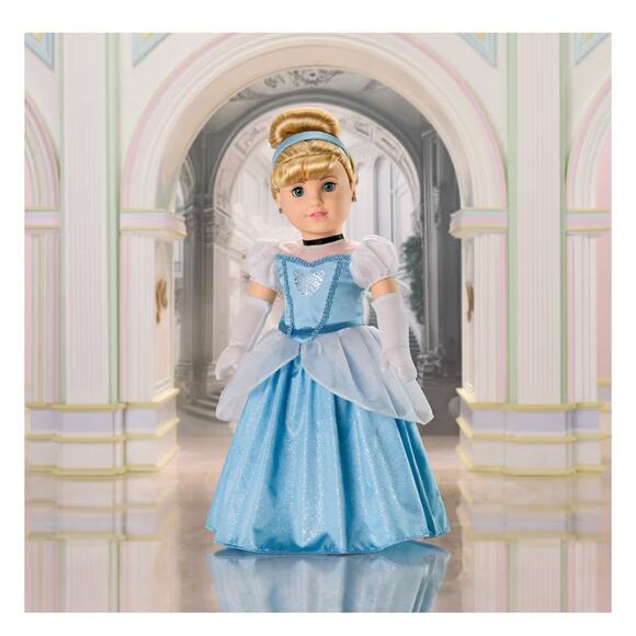 NEW American Girl Disney Princess CINDERELLA 18" DOLL + Gown Glass Slippers BOX - Picture 9 of 16